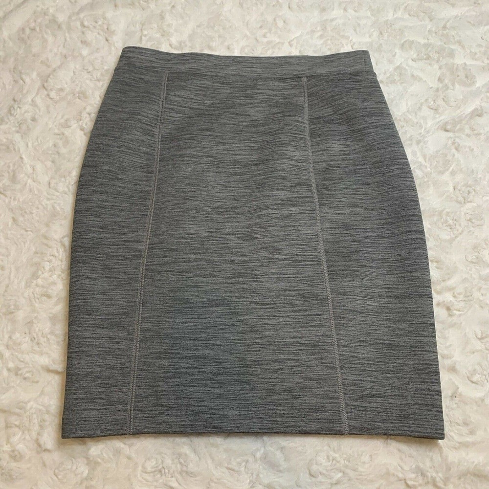 ELLE Women's Heather Gray Space Dye Stretchy Pencil Skirt size Medium